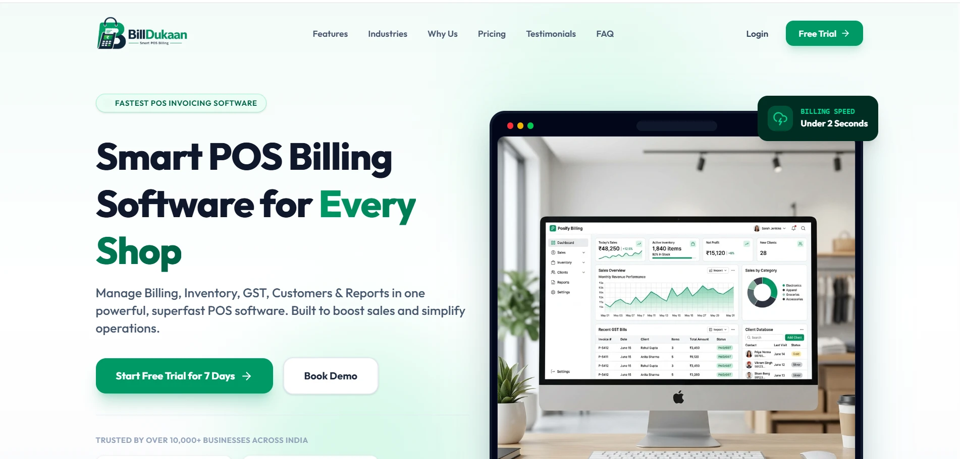 BillDukaan – Software product website